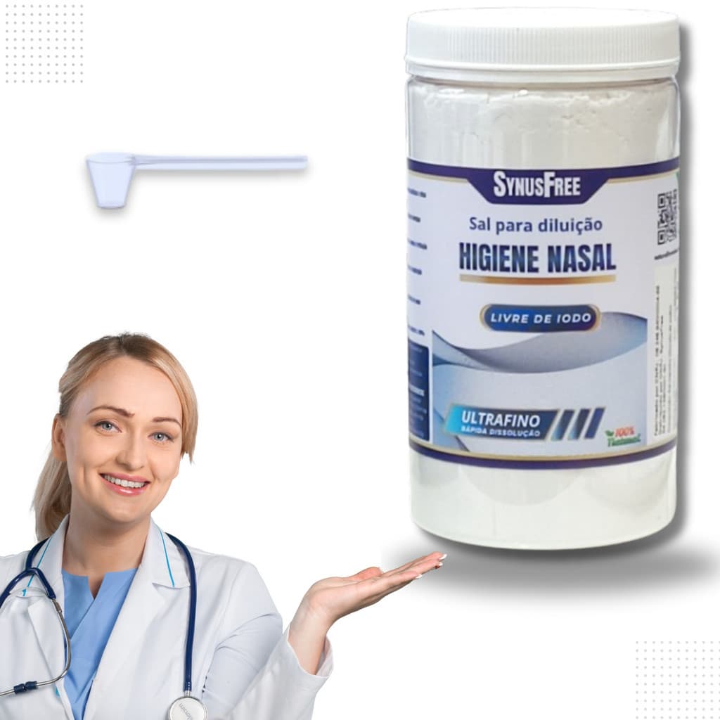 Sal P/ Lavagem Nasal 1kg Sem Iodo Com Dosador Ultrafino