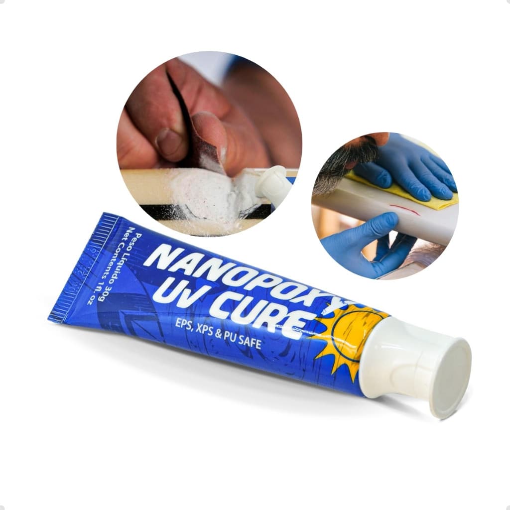 Kit Reparo Prancha Surf Nanopoxy - Resina Transparente Pronta para Conserto - 30g Prático e Completo
