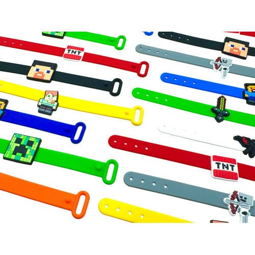 Pulseira Do Minecraf 10un Variadas Pulseira  novidade Jogos Festa