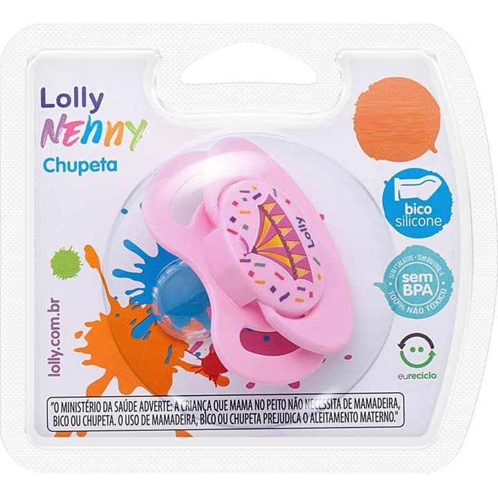 CHUPETA LOLLY TIP BICO SILICONE ORTODONTICO T2 6 + - ROSA