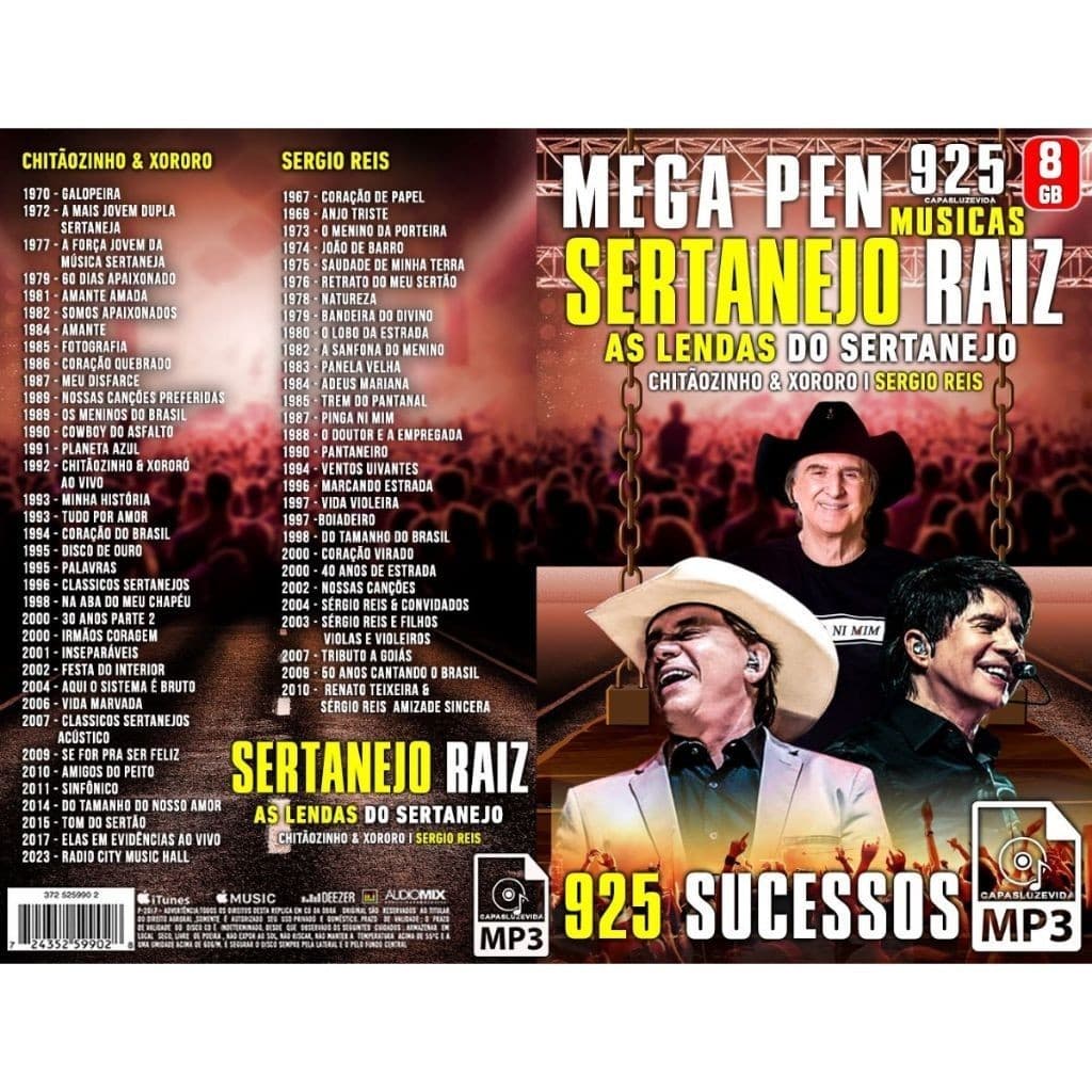925 músicas As Lendas do Sertanejo + Bônus