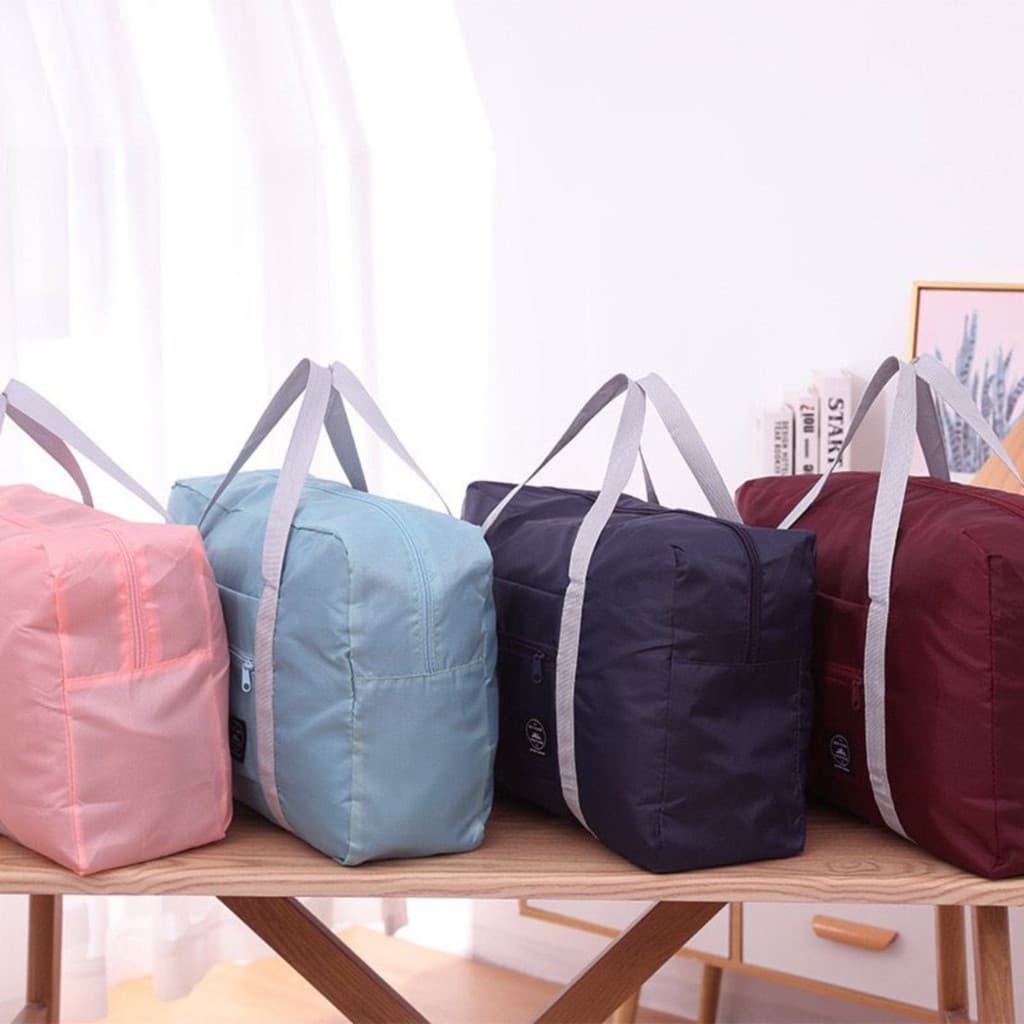 Bolsa Mala De Viagem Dobrável em Nylon Impermeável com Alça Reforçada – Leve e Compacta