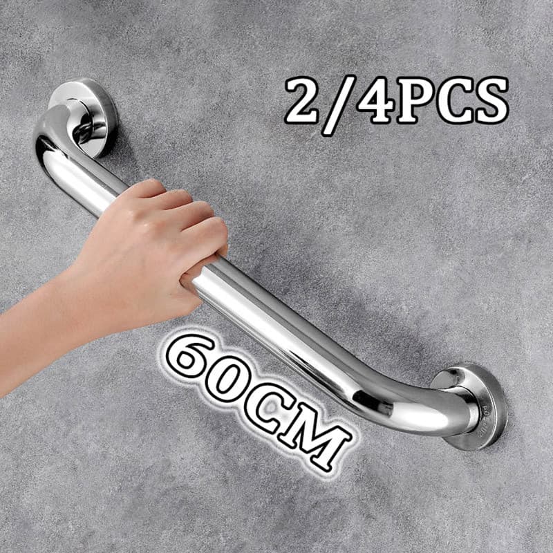 2/4 Peças 60cm Alça De Suporte De Aço Inoxidável Idosos Deficientes Banheiro Antiqueda Suporte Corrimão De Parede