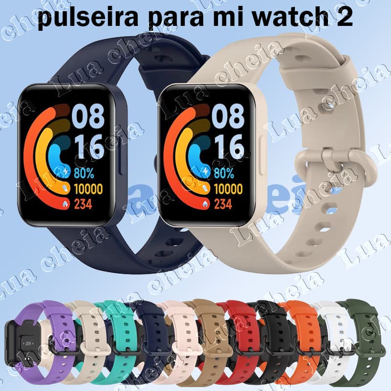 Pulseira Silicone Compatível com Xiaomi Mi Watch Lite e Redmi Watch 2 Lite
