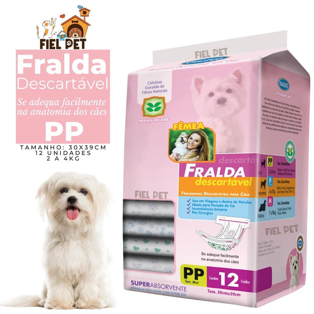Fralda Descartável American Pets 12 Unidades PP Cães Super Absorvente