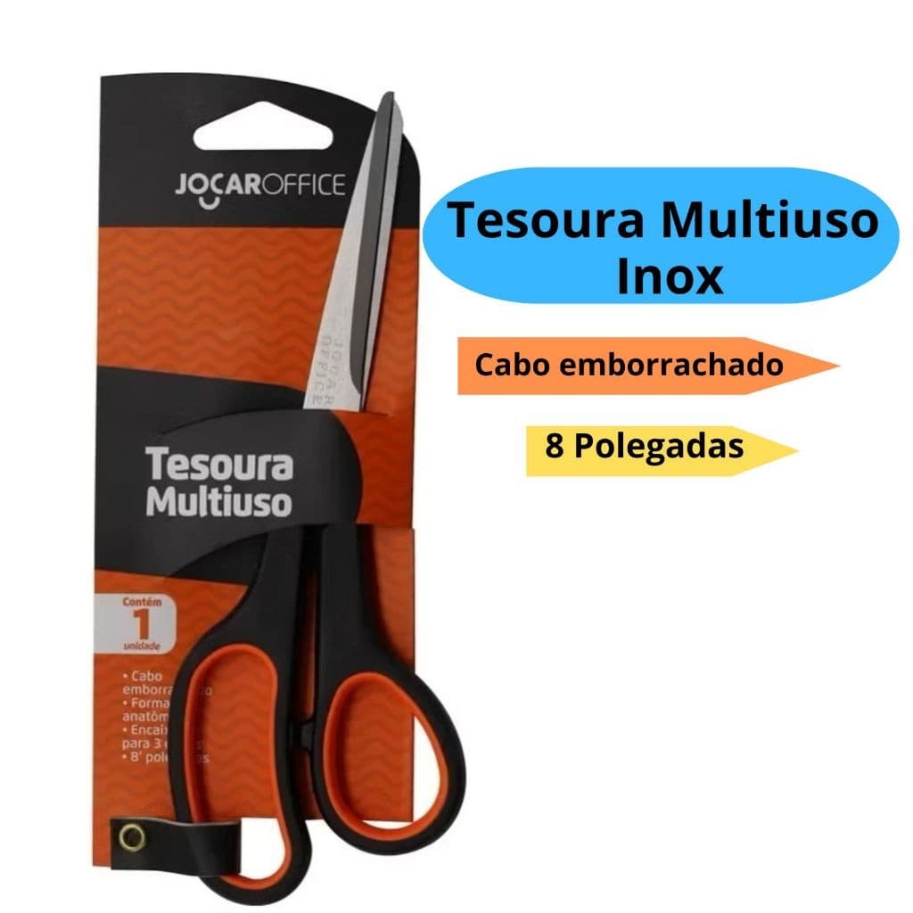 Tesoura Multiuso Inox 8 Polegadas 21cm Jocar Office