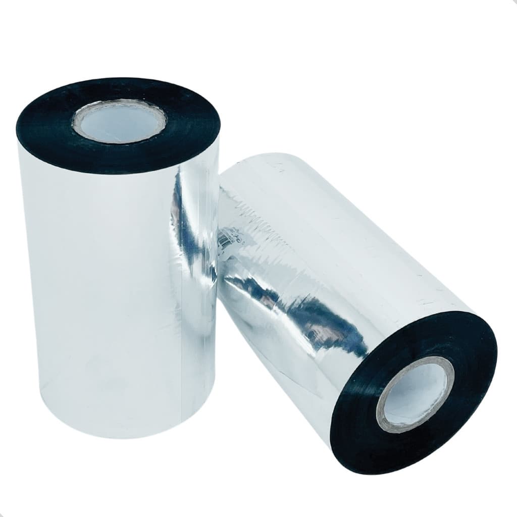 Ribbon de Cera 110x300m Preto G42 (1") Impressora térmica Papel Couchê Etiqueta Envios Tag Gondôlas