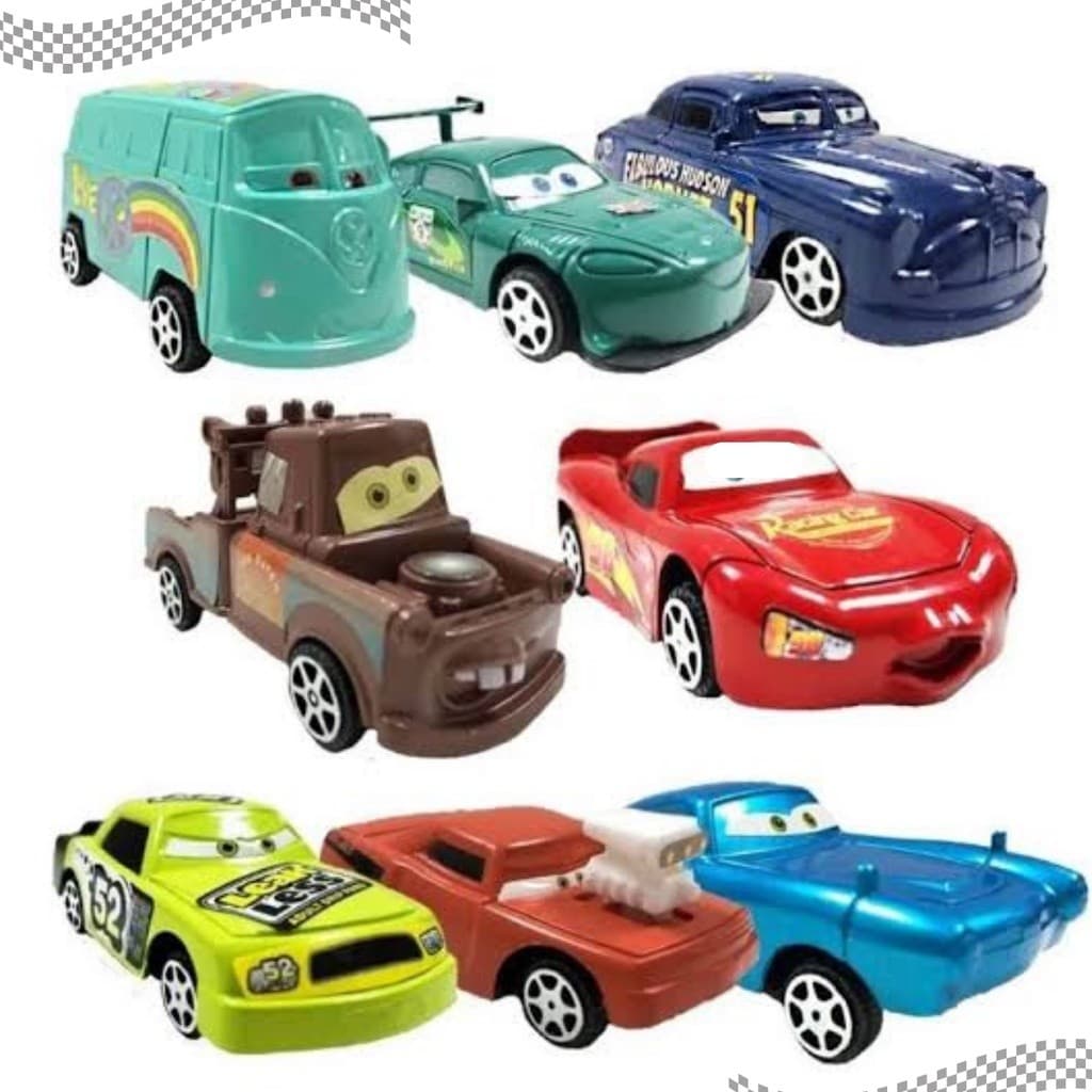 Brinquedos  8 Carrinhos Fricção Filme Carros 3 Mcqueen E Sua Turma