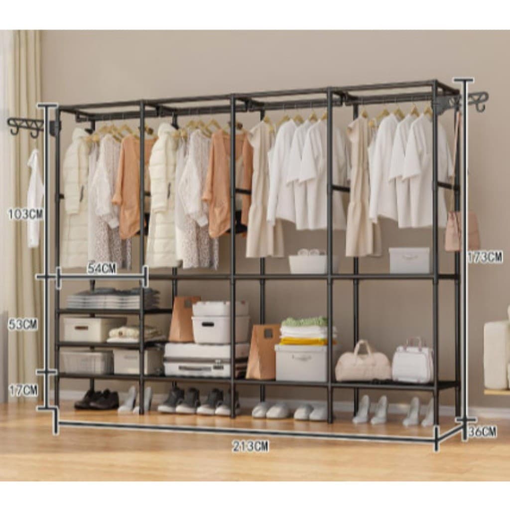 Guarda Roupa Roupeiro Arara Cabideiro Sapateira Organizador Multiuso Armário Rack Prateleira Top