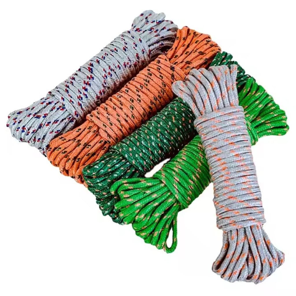 Corda de Poliéster 4mm x 10m Resistente para Cargas, Camping, Varal, Artesanato – Várias Cores