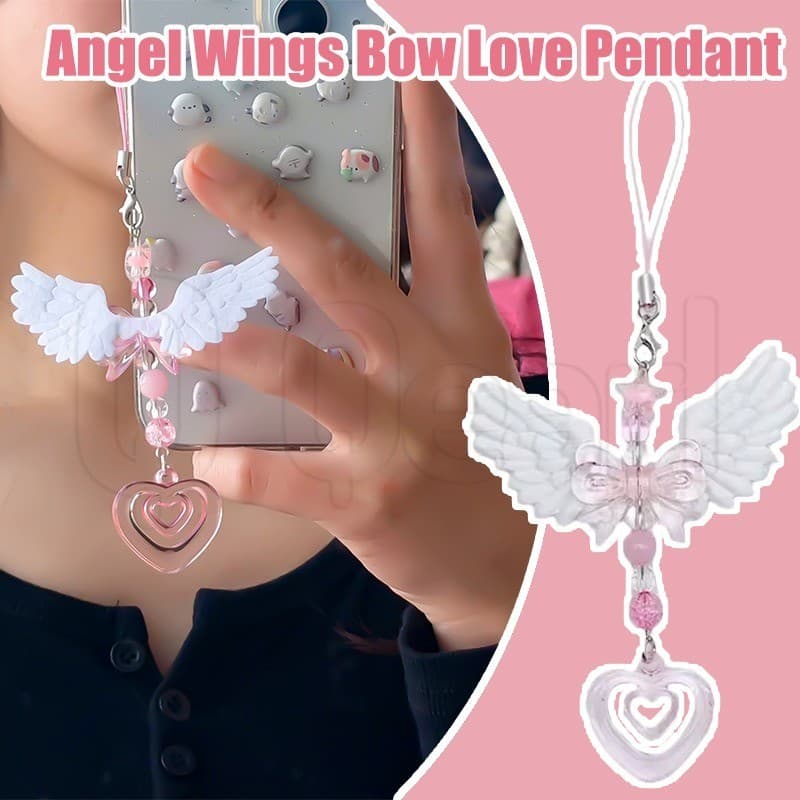 Amuleto De Telefone Com Arco De Asas De Anjo-Corrente De Celular-Pingente Decorativo De Bolsa-Decoração De Bolsas De Mod