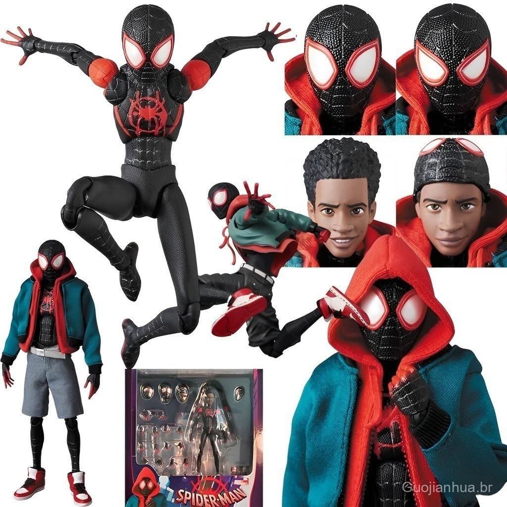 15CM FIGURA DE ANIME HOMEM ARANHA ATRAVÉS DO VERSÍCULO AÇÃO FIGURINO SOFBINAL MILES MORALES ESTÁTUA UNIVERSO MODELO DE B