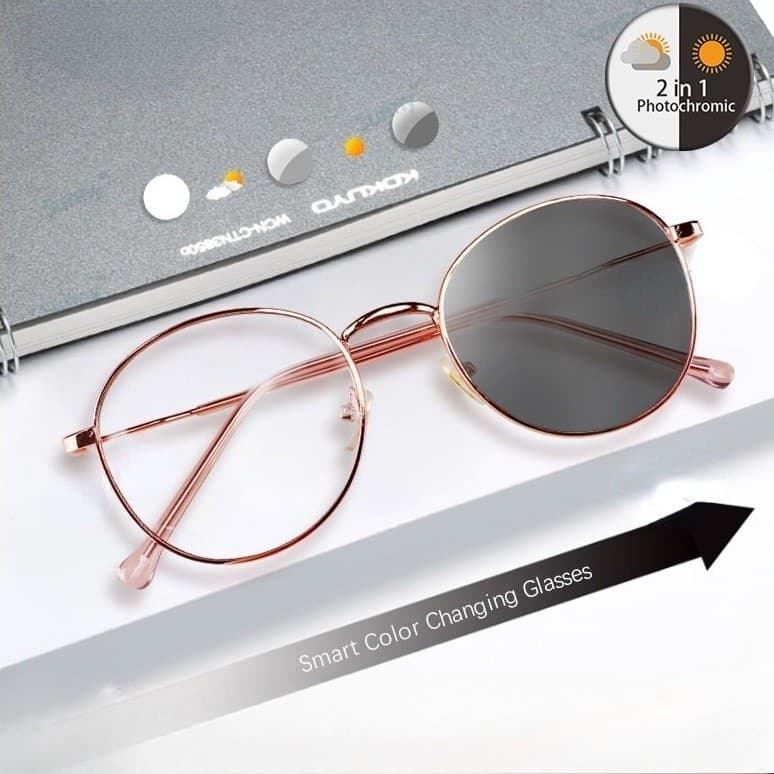 Óculos Fotocromáticos Anti-Radiação Para Mulheres E Homens , Raio Azul Luz Computador , Armação De Metal