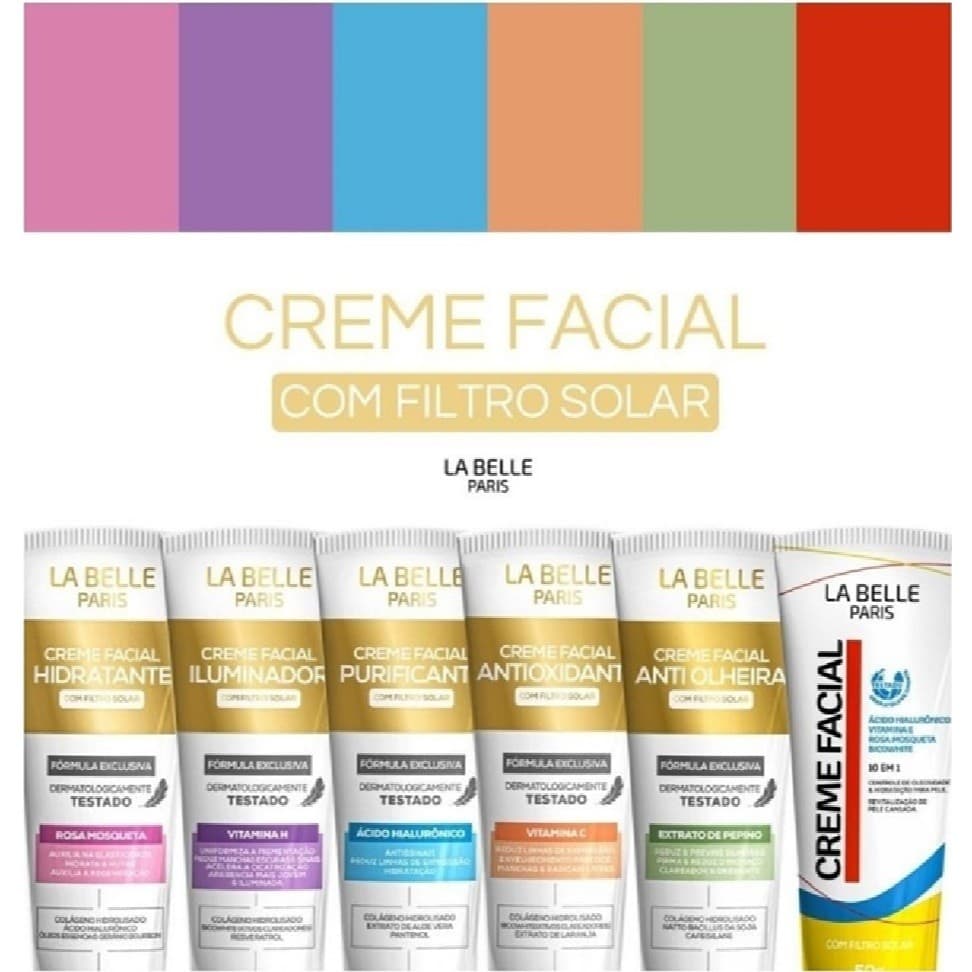 Creme Facial Hidratante Facial La Belle Paris 50g Com Filtro Solar