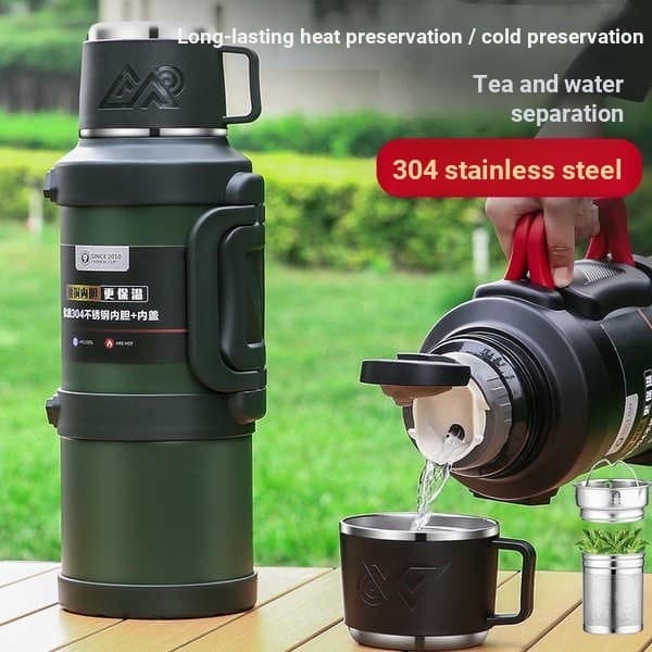 Garrafa Térmica De Aço Inoxidável De Grande Capacidade Para Uso Doméstico De Água Viagem 2.5L