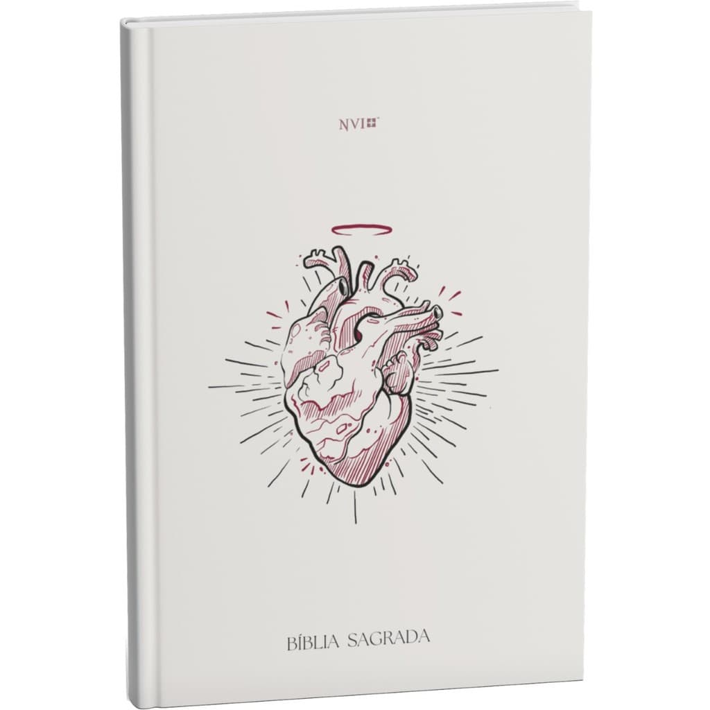 Bíblia Sagrada Slim | NVI | Capa Dura | Coração Redimida Branca