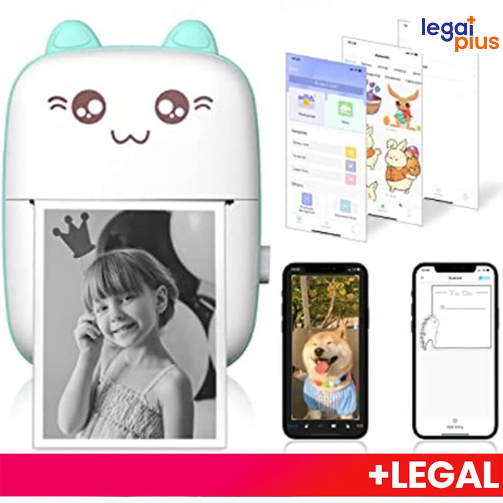 Impressora Térmica Portátil Compacta Com Design Animado-Sem Fio Para Fotos , Compatível Android E iOS+5 Rolo Papel