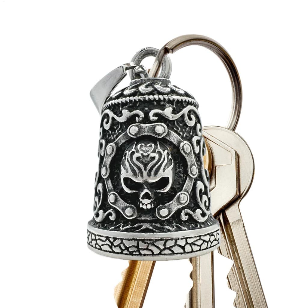 Chave Pingente Motocicleta Jóias De Aço Inoxidável Sino Chama Crânio Personalidade Escultura Antigo landes1br
