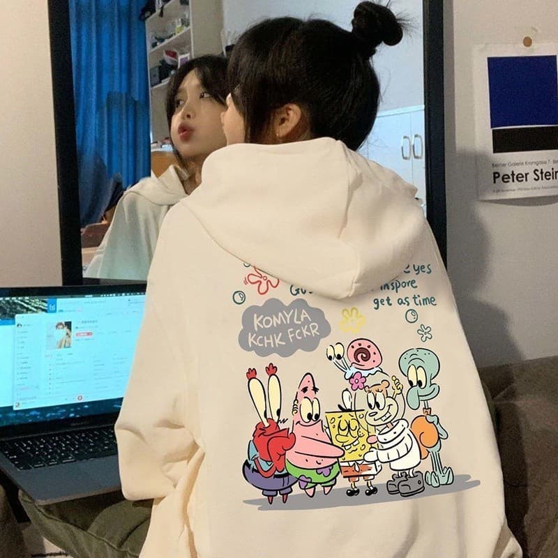 Blusa de Moletom Canguru Unissex Fenda Do Biquini Bob Esponja Desenho Envio Imediato