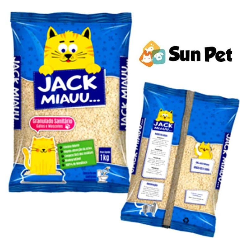 Granulado Sanitário Higiênico Pet Gatos e Mascotes Biodegradável Jack Miauu - 1kg