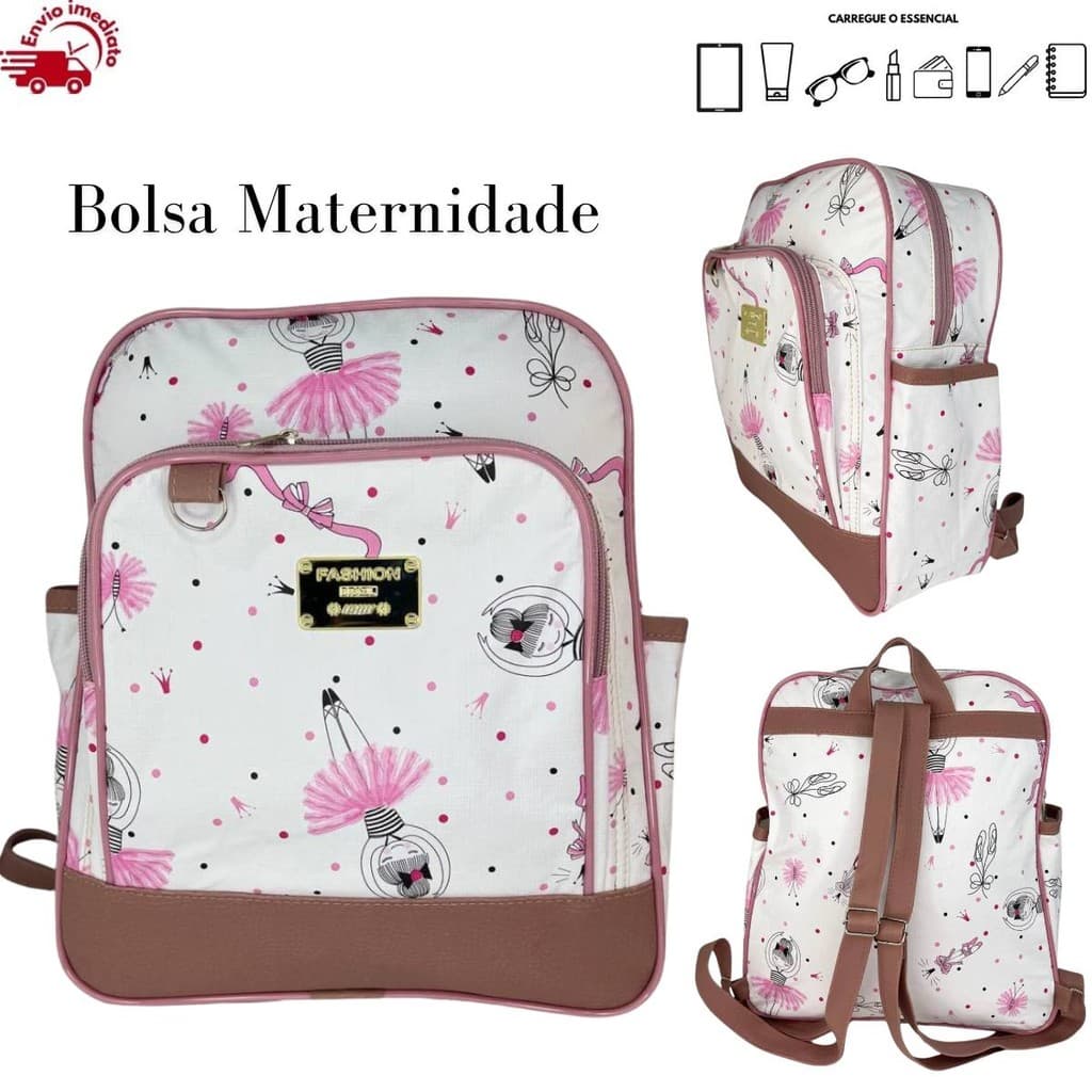 Bolsa Mochila Maternidade Menino e Menina para Bebe Passeio Creche Espaçosa Fraldas Mamadeira