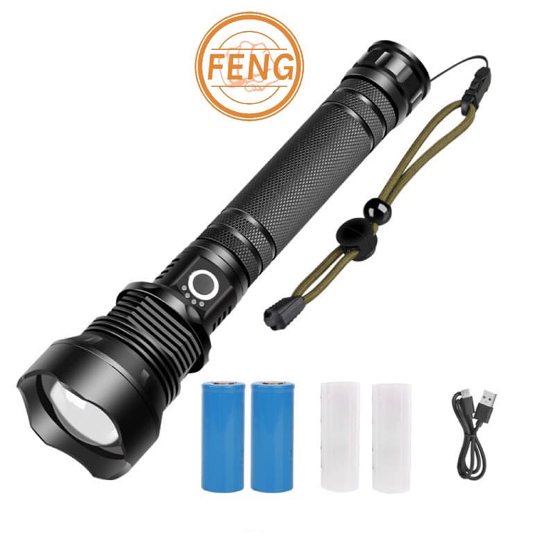 Lanterna tática led super potente  Super brilhante P90 mais forte do mercado recarregável zoom bateria T9 Entrega rápida