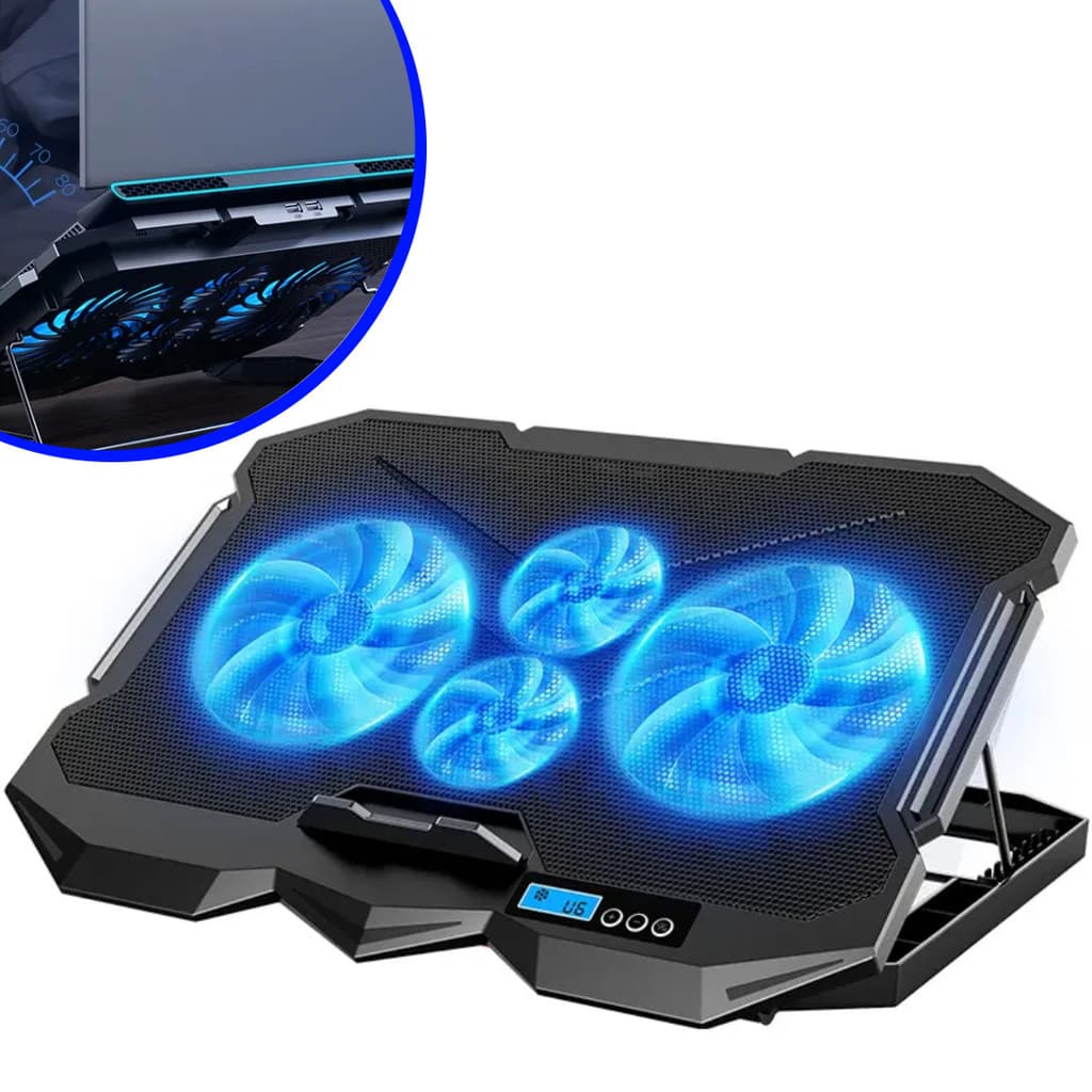Suporte Notebook Base Gamer Com 4 Coolers USB Silencioso
