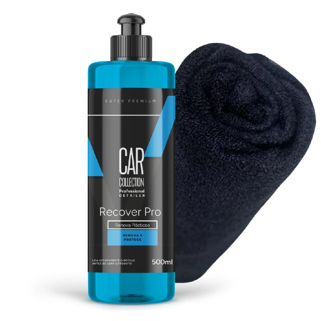 Revitalizador de Plásticos Renova Painel Parachoque Proteção UV RecoverPro C/ Pano Microfibra