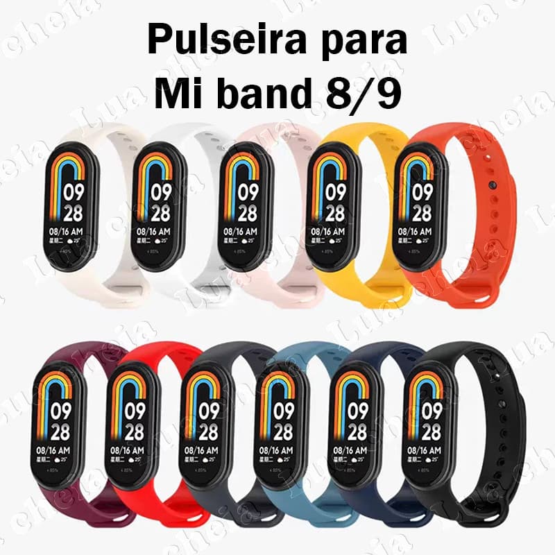 Lua cheia Pulseira Silicone Para Xiaomi mi band 8 9 10 Smart Pulseira De borracha