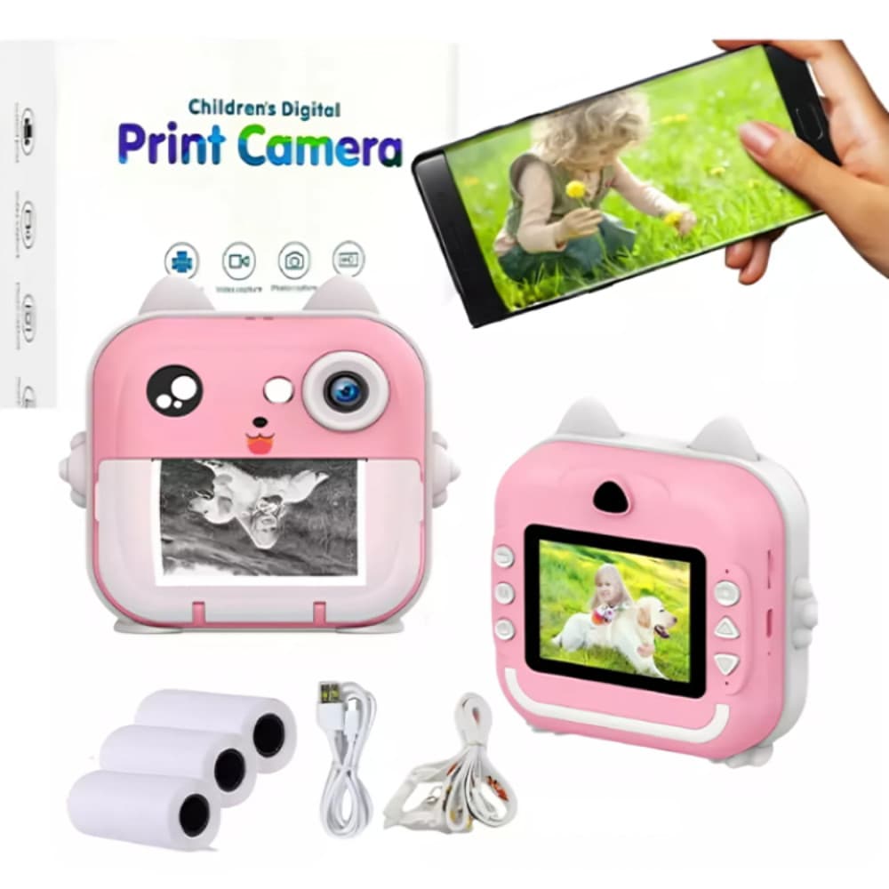 Mini Camera De Impressão Instantânea Para Crianças Vídeo Fotografia Digital Fotográfica Toy Envio Imediato