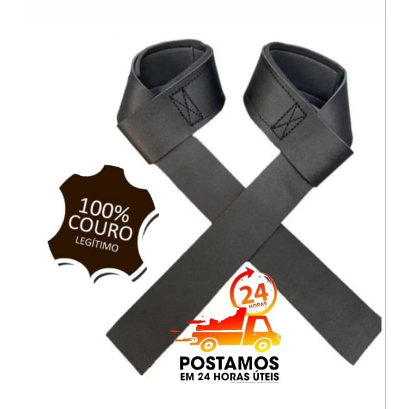 Strap Fita  Faixa Couro 100% Legítimo Academia Musculação