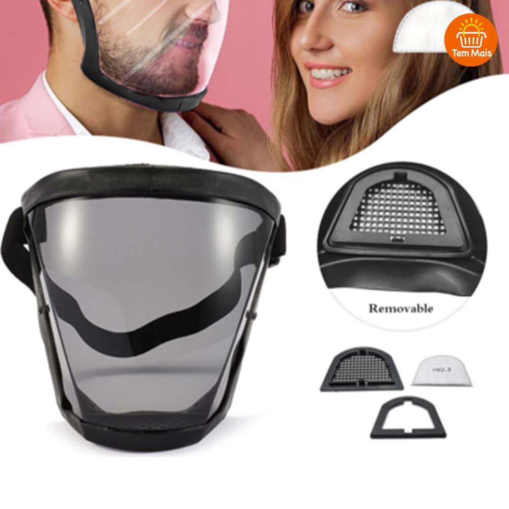 Máscara para Construção: Película Facial Transparente com Filtro PM2.5 e Impermeável