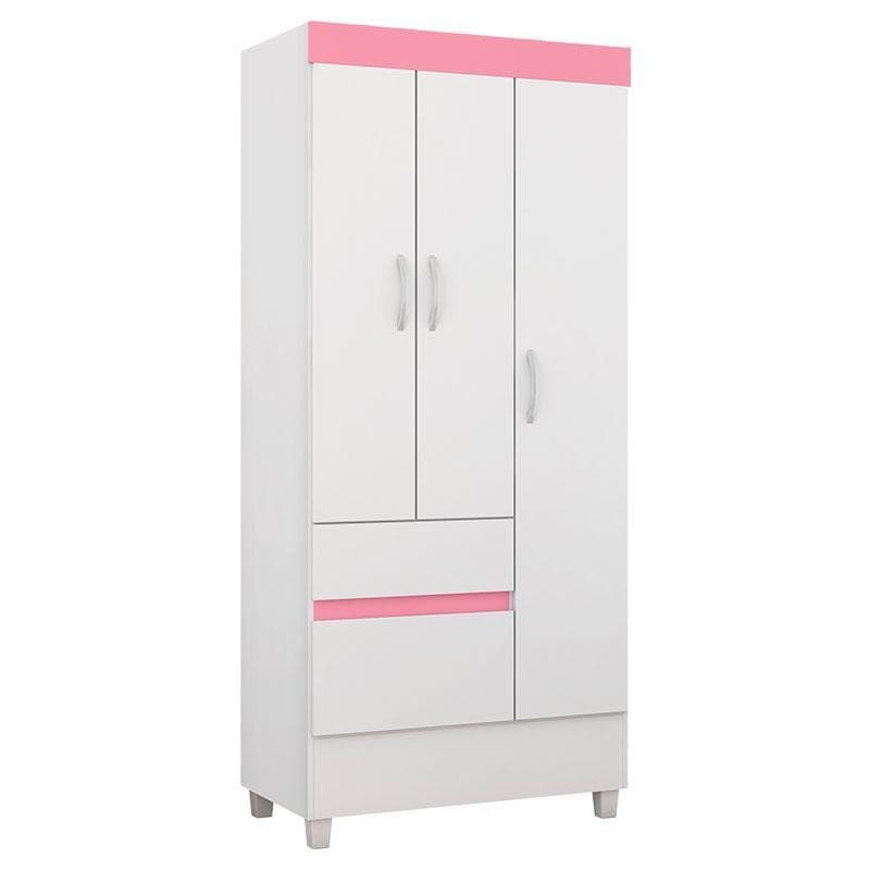 Guarda Roupa Infantil Wind Branco Rosa Flex – Demóbile