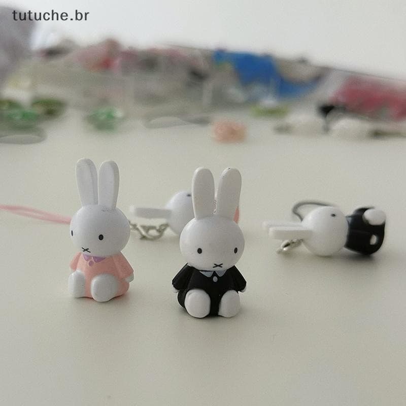 TU Bonito Coelho Telefone Cordão Dos Desenhos Animados Corrente Do Móvel Encantos Chaveiro Câmera Pingente Para Presente