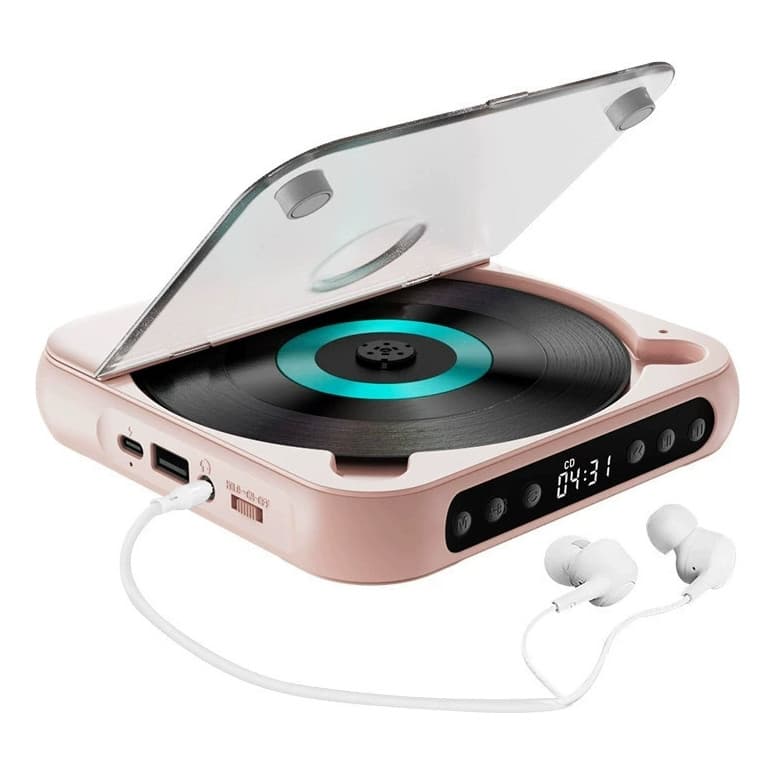 Leitor De Cd Bluetooth Portátil  Suporta Cd/mp3/cd-rwma