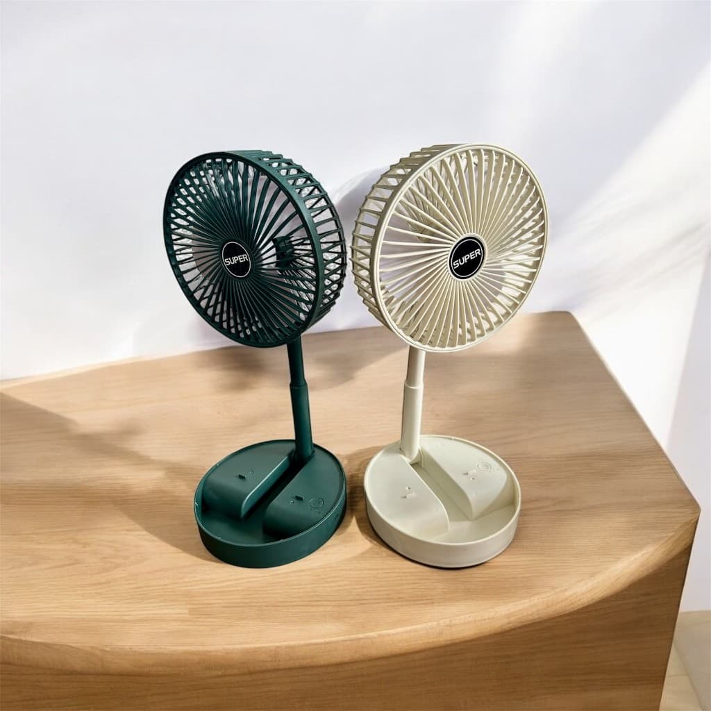 Ventilador Dobrável Portátil Retrátil 180° Silencioso de Mesa – Uso Exclusivo na Tomada