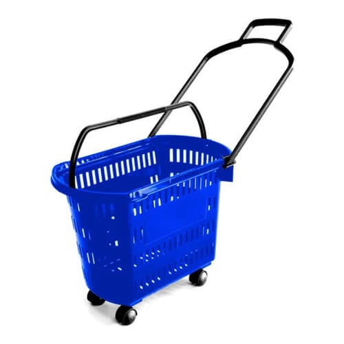 Carrinho Cesta De Compras + Rodas Com Alças Supermercado E Lojas