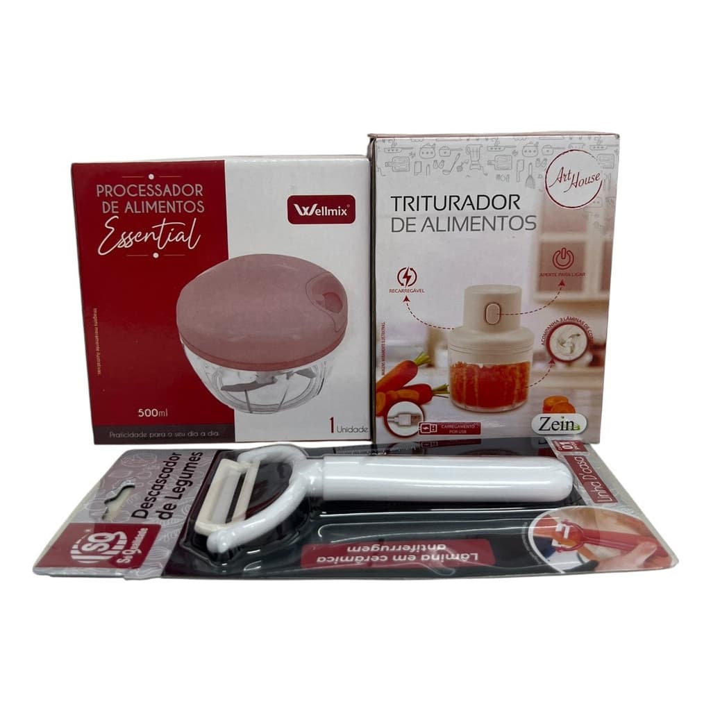 Kit Processadores De Alimentos C/ Descascador De Legumes