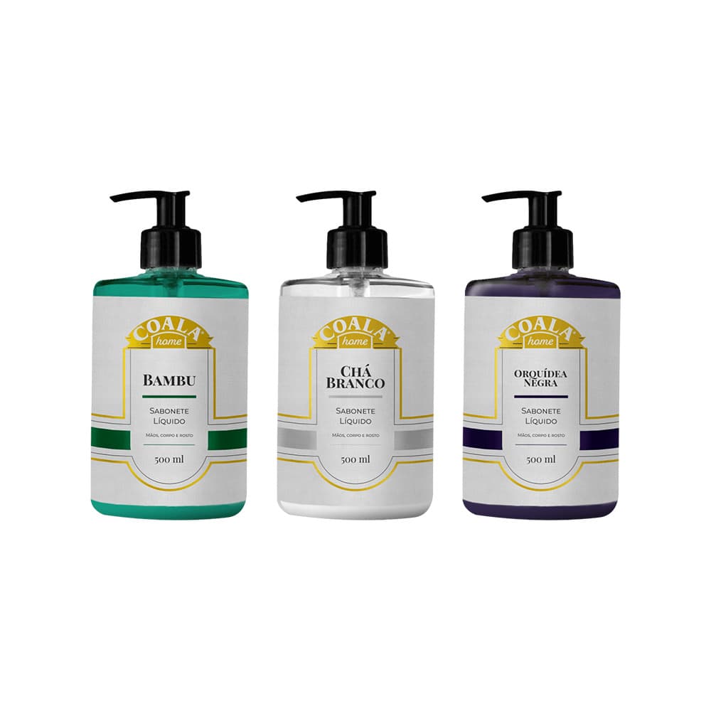 Kit 3 Sabonetes Coala Home + Bambu + Chá Branco+ Orquídea Negra