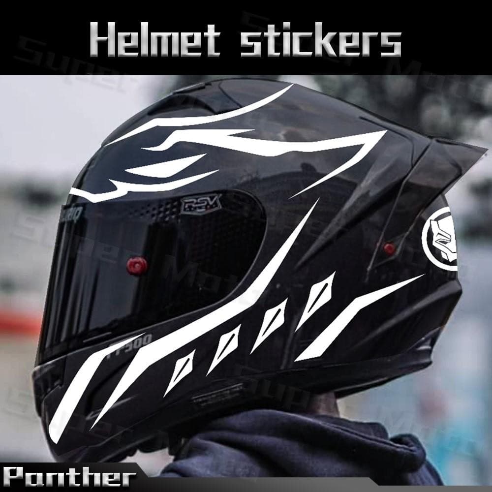 Capacete De Motocicleta Pantera Negra Logotipo Decalque Arranhões Adesivos Viseira Carenagem Pára-Brisa Kit Vidro À Prov