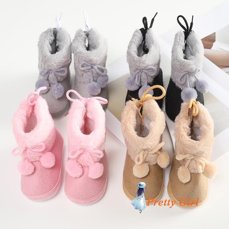 Mellifluous-Baby Girls Inverno Quente Sola Macia Fofa Botas Antiderrapantes