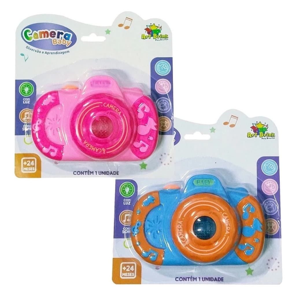 Brinquedo Musical Camera Baby Com Som Luz Para Bebê