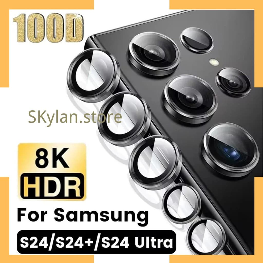 Pelicula Metal liso de vidro protetor de Lente Cãmera Para Samsung Galaxy A14 A15 A34 A55 A54 A16 S23 S24 FE S25 + ULTRA