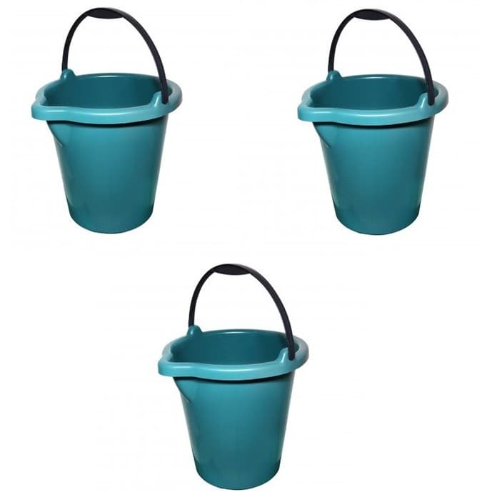 Kit 03 Baldes Plásticos  Reforçado 21 Litros