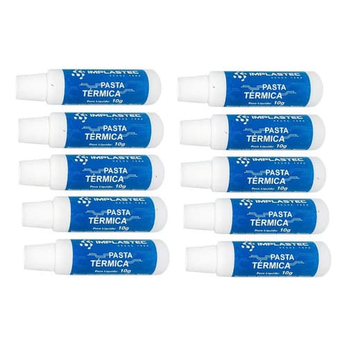Pasta Termica Implastec 10 Bisnagas de 10g Processadores Transistor Cpu Cor Branco