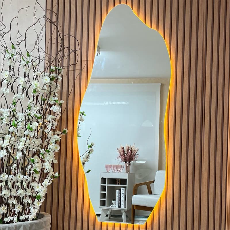 Espelho Grande Orgânico de Corpo Inteiro com Iluminação LED  Chão Quarto Sala Salão hall Luxo Promoção Lançamento