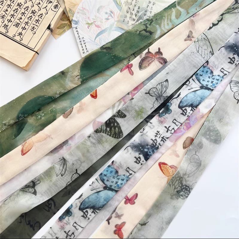 Nova Faixa de Cabelo Artística Longa Elegante de Estilo Chinês Dupla Face, Laço de Cabelo Hanfu, Decoração Versátil para