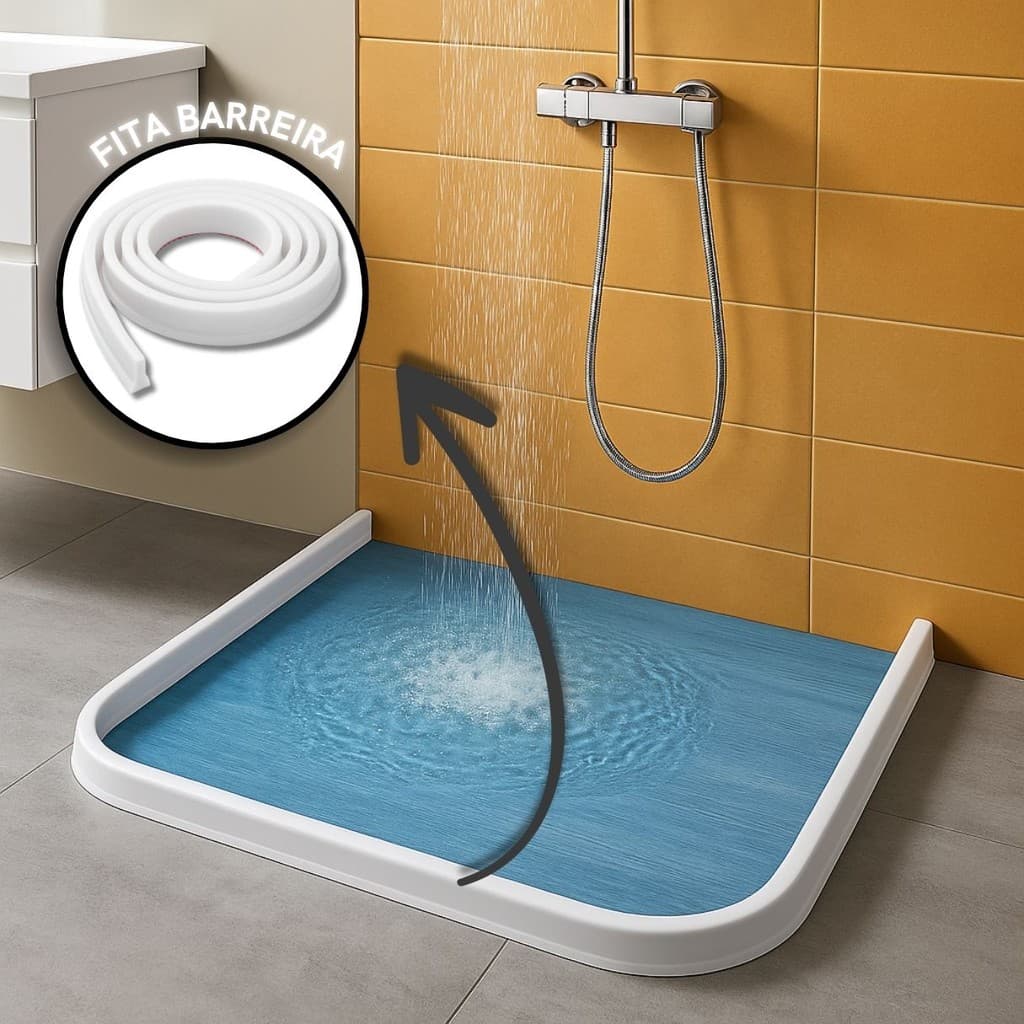 Barreira de Agua Retenção em Silicone Vedação Area Molhada Banheiro Box Lavanderia dupla face