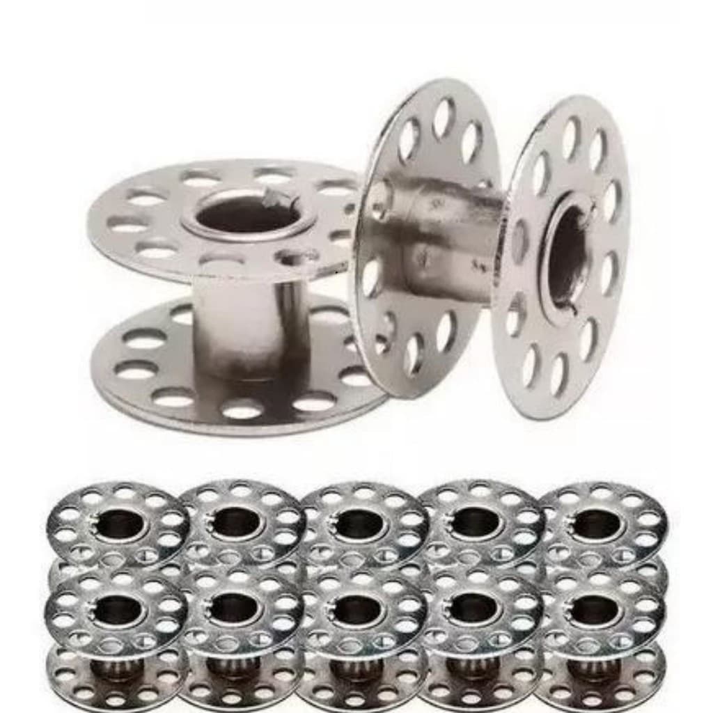 Kit 10 Bobina Carretilha de Metal Alta Maquina Domestica - 1222