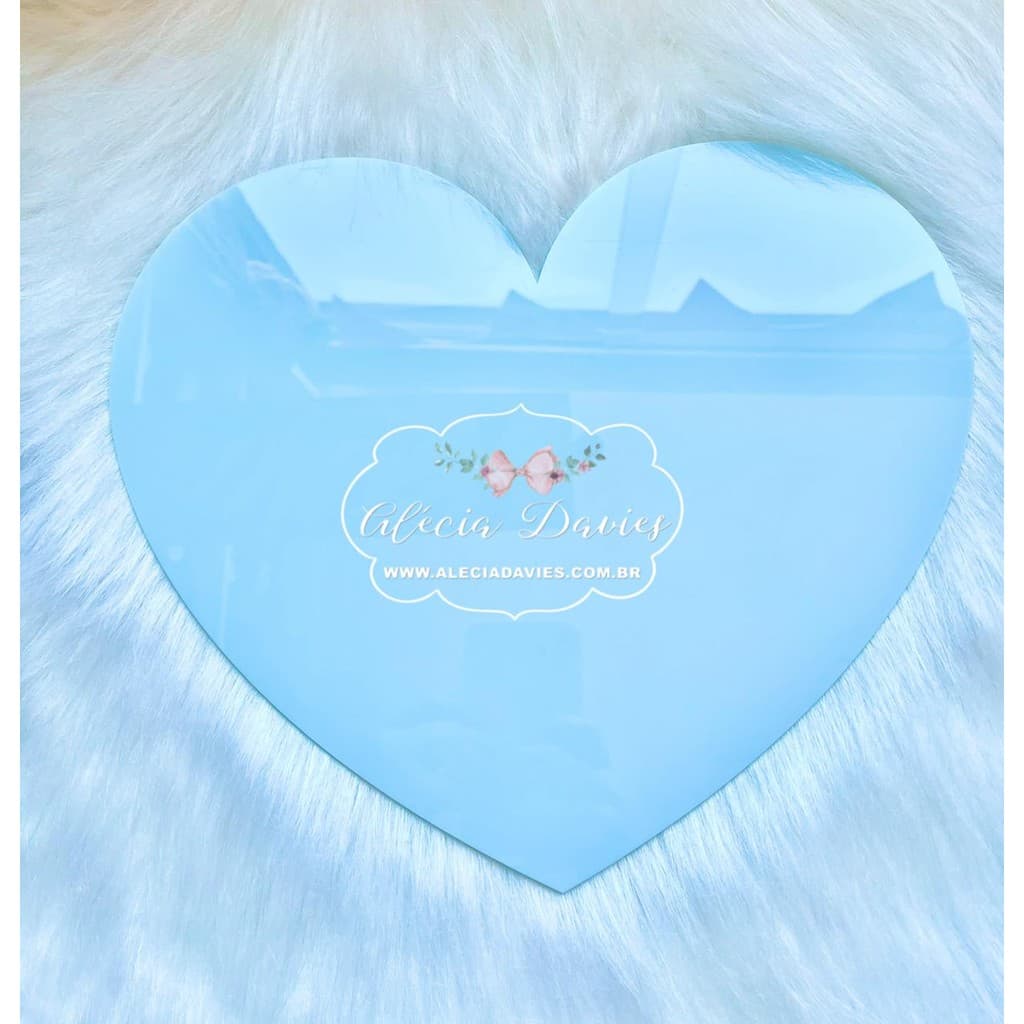 CORAÇÃO  PARA FOTOS acrílico  AZUL 30X26CM